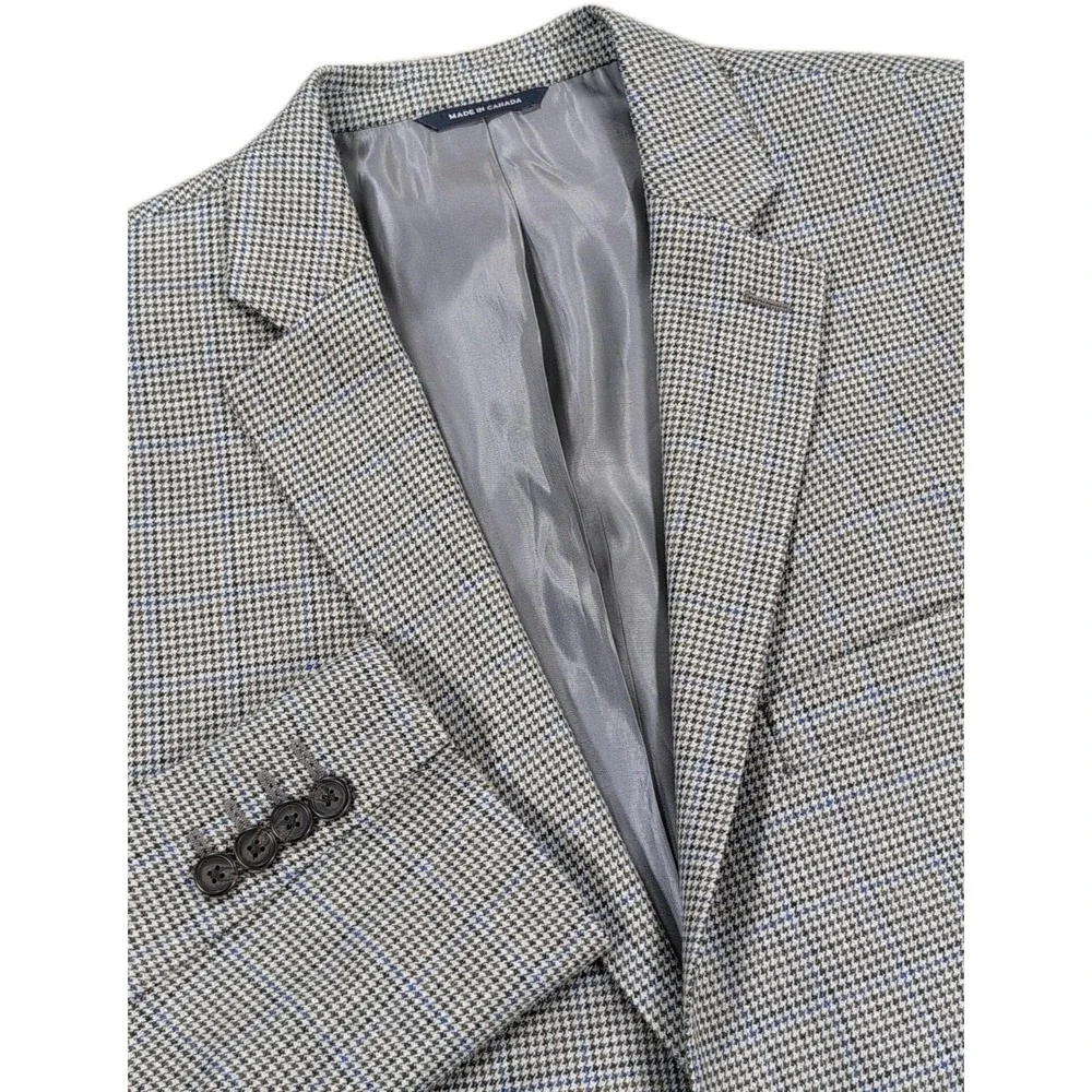 Ralph Ralph Lauren Sport Coat Mens 44L Houndstooth Silk Wool Blazer Dillards